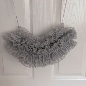 Zara Silver Metallic Ruffle Tube Top - S